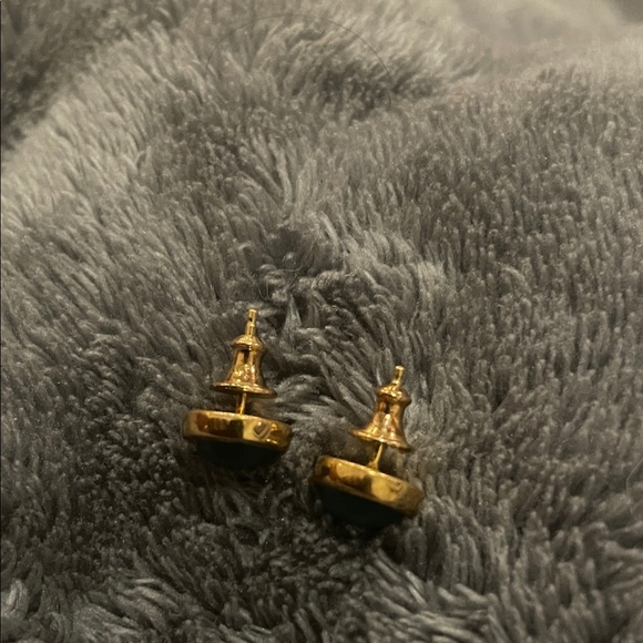 Monica vinader gold vermeil 925 sterling Green Onyx Stud Earrings - Picture 4 of 5